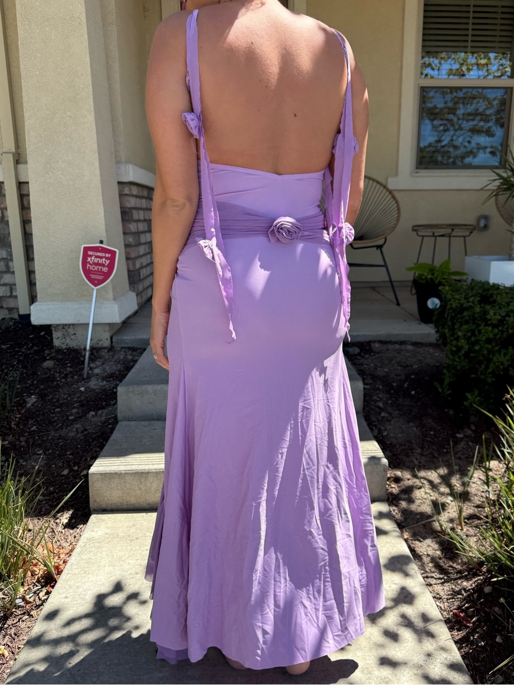 Lavender Ruffle-Detail Maxi Dress - Women